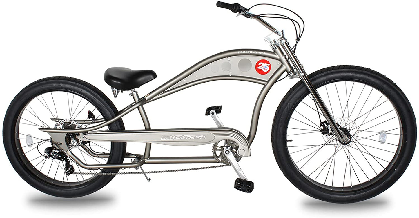 Micargi VANCOUVER 7 Micargi 26" Stretch Cruiser Bike | Fat Tire Bike | Bike Lover USA