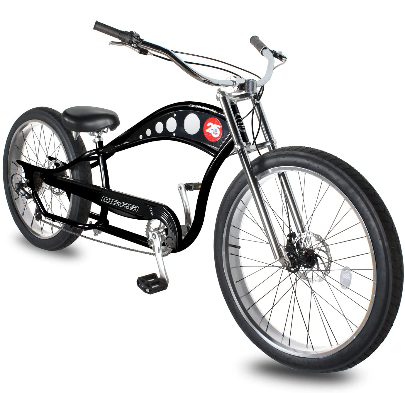 Micargi VANCOUVER 7 Micargi 26" Stretch Cruiser Bike | Fat Tire Bike | Bike Lover USA