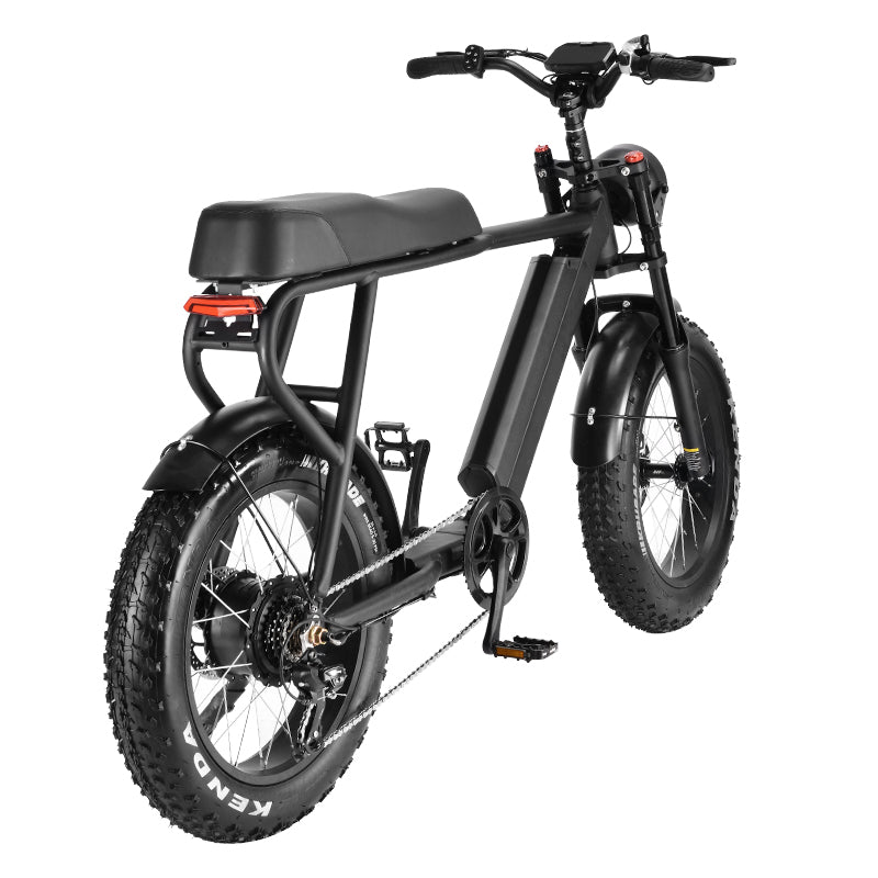 HM-1 Fat Tire Moped Style Electric Bike - Black