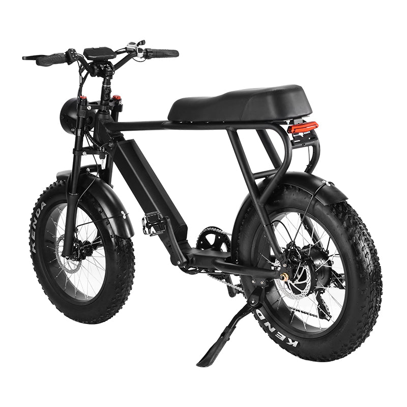 HM-1 Fat Tire Moped Style Electric Bike - Black