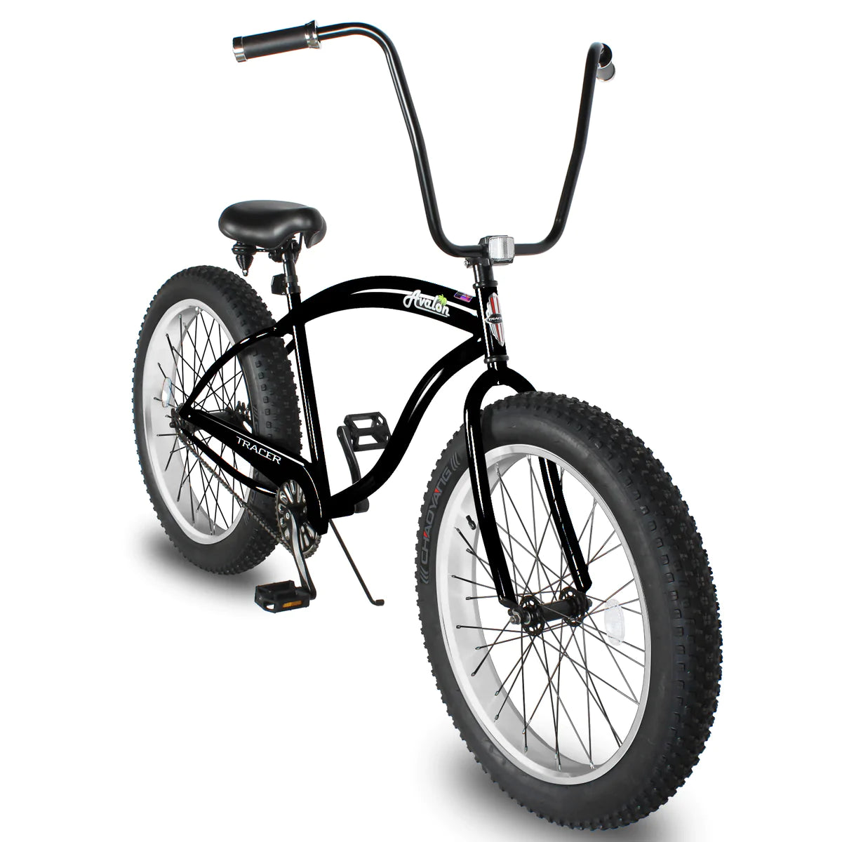 Tracer Avalon GT 26/29" Fat Tire Beach Cruiser Bike - 26" Shiny Black | Beach Cruiser Bikes | Cruiser Bikes | Beach Bikes | 7-Speed | Single Speed | Single Speed Cycle | Adult Bike | Bike Lover USA