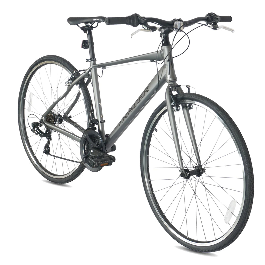 Tracer Braver Hybrid Road Bike - Matte Gray | Bike Lover USA