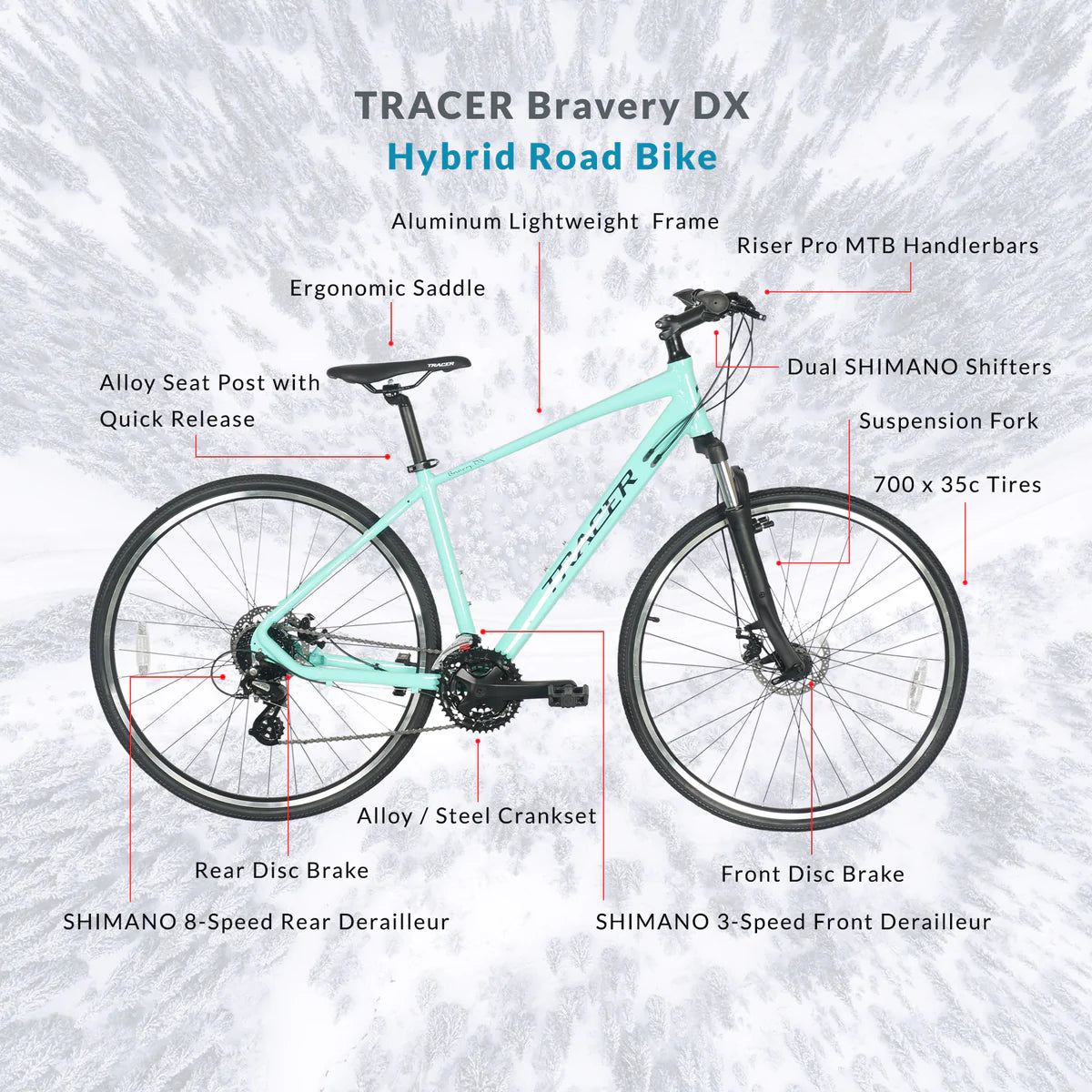 Tracer Bravery DX Hybrid City Bike | City Bike | Road Bike | Bike Lover USA