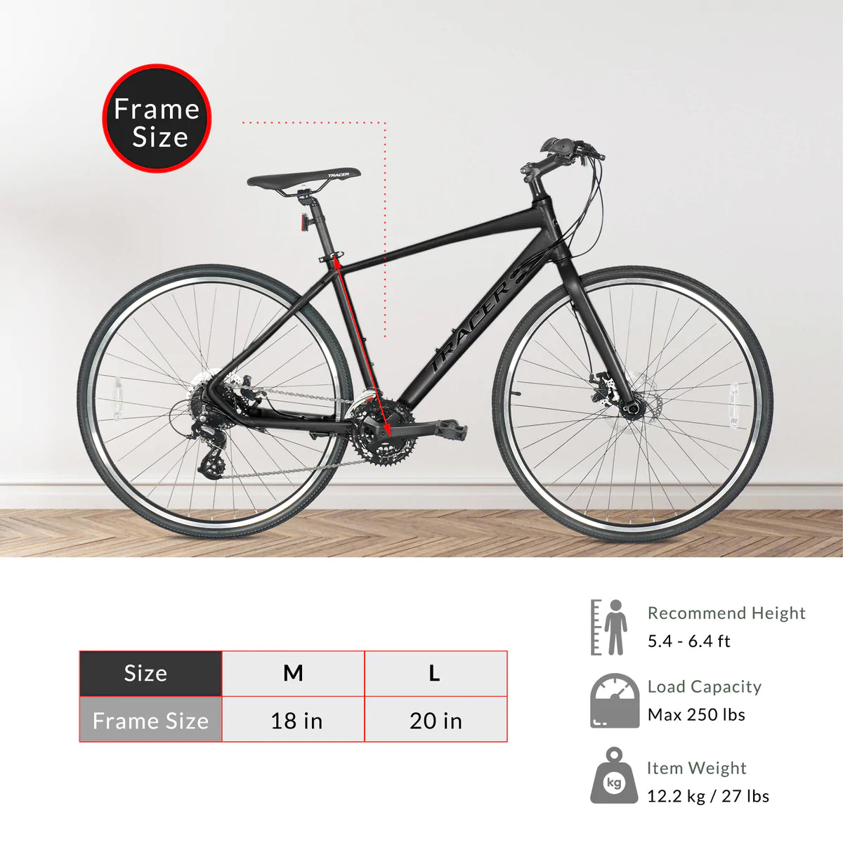 Tracer Bravery 24 Speed Hybrid Road Bike