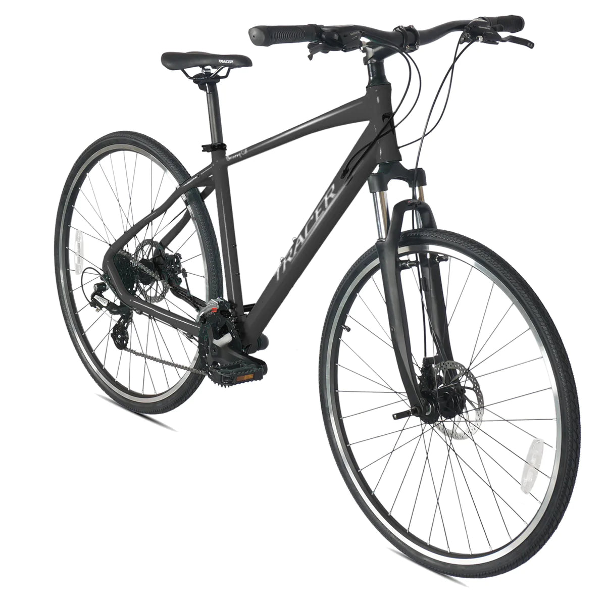 Tracer Bravery DX Hybrid City Bike - Matte Gray | City Bike | Road Bike | Bike Lover USA
