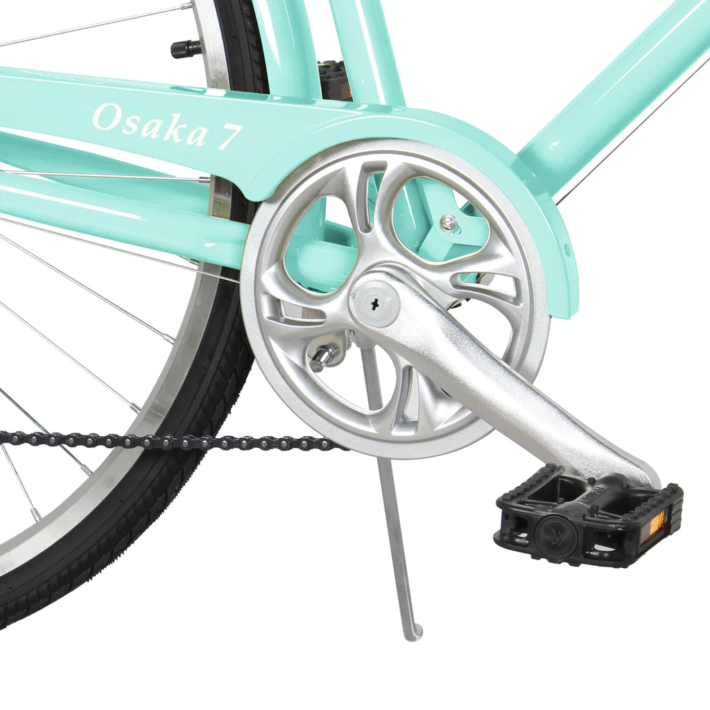 Tracer Osaka 700C Hybrid City Bikes - Shimano 7-Speed - Aquamarine | Road Bikes | Hybrid Bikes | City Bikes | 7-Speed | Bike Lover USA