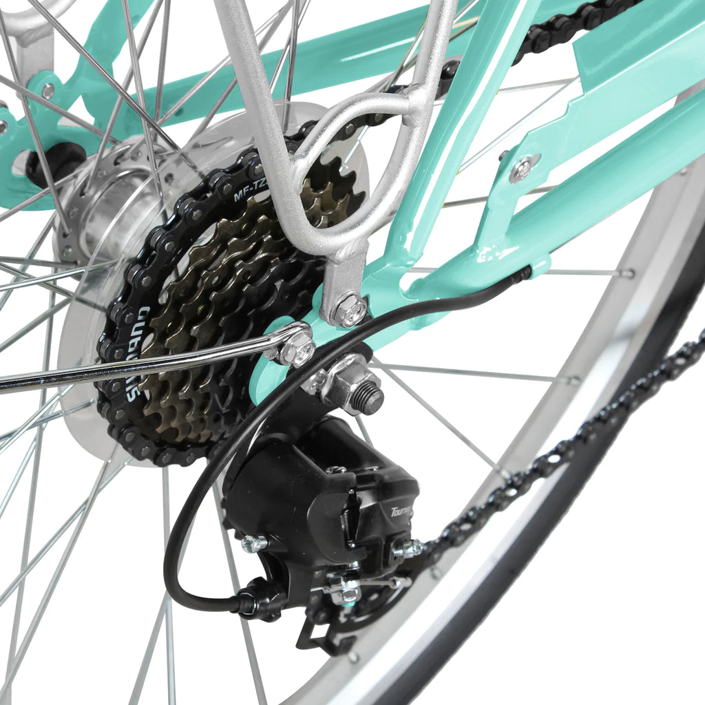 Tracer Osaka 700C Hybrid City Bikes - Shimano 7-Speed - Aquamarine | Road Bikes | Hybrid Bikes | City Bikes | 7-Speed | Bike Lover USA