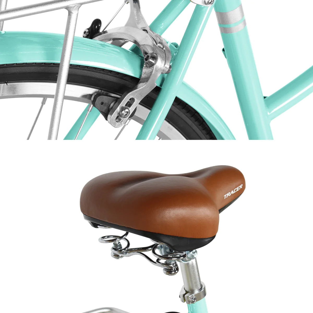 Tracer Osaka 700C Hybrid City Bikes - Shimano 7-Speed - Aquamarine | Road Bikes | Hybrid Bikes | City Bikes | 7-Speed| Bike Lover USA