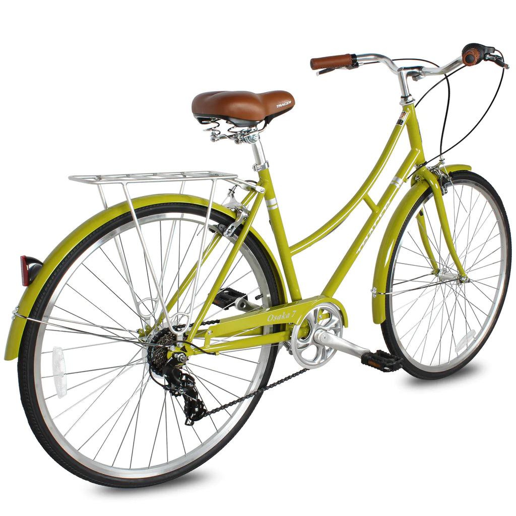 Tracer Osaka 700C Hybrid City Bikes - Shimano 7-Speed - Wasabi Green | Road Bikes | Hybrid Bikes | City Bikes | 7-Speed | Bike Lover USA