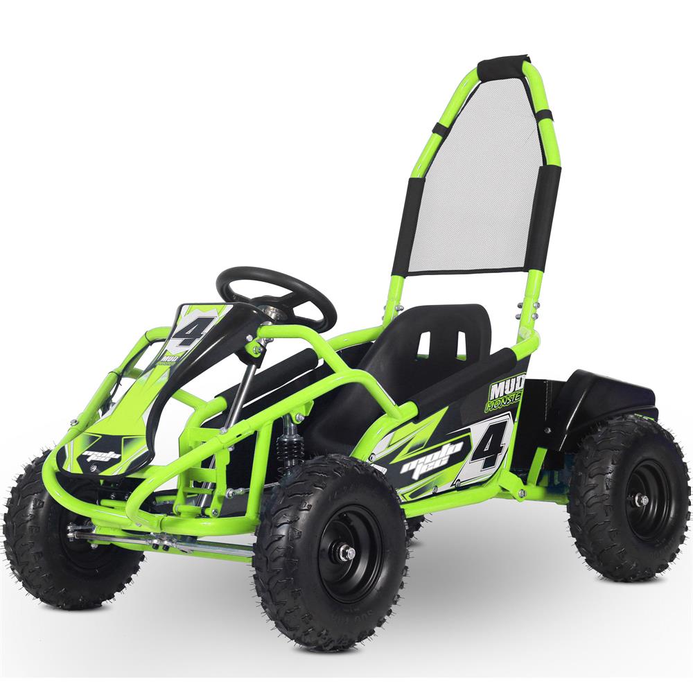 MotoTec Mud Monster Kids Electric 48v 1000w Go Kart Full Suspension - Green