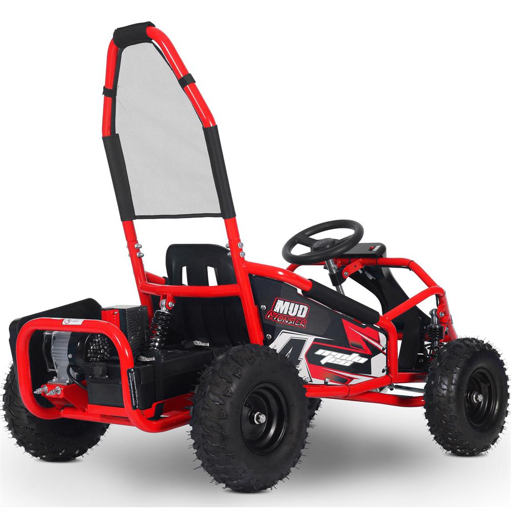 MotoTec Mud Monster Kids Electric 48v 1000w Go Kart Full Suspension - Red