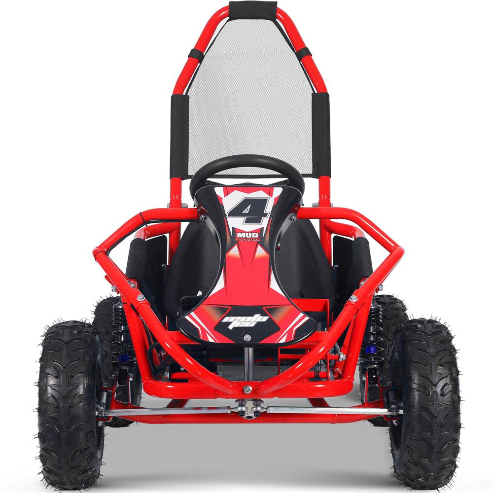 MotoTec Mud Monster Kids Electric 48v 1000w Go Kart Full Suspension - Red