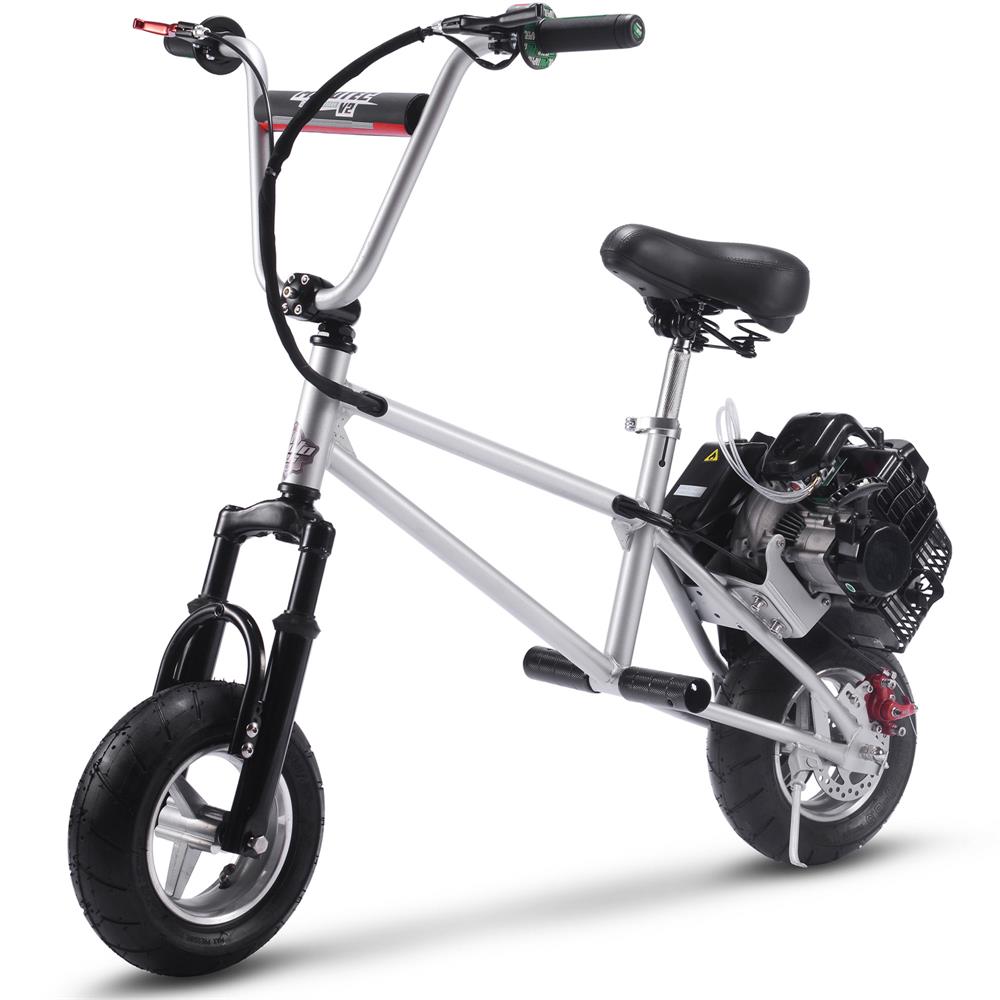 MotoTec 49cc Gas Mini Bike V2 - Silver