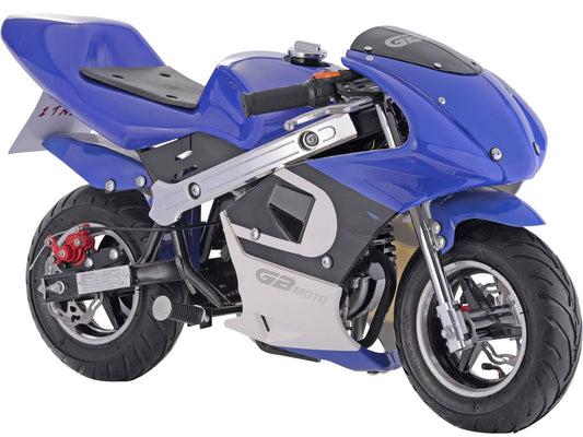 MotoTec GBmoto Gas Pocket Bike 40cc 4-Stroke - Blue