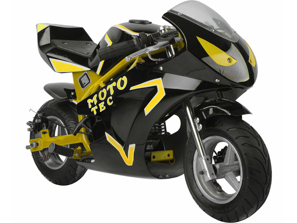 MotoTec Gas Pocket Bike GT 49cc 2-Stroke - Yellow