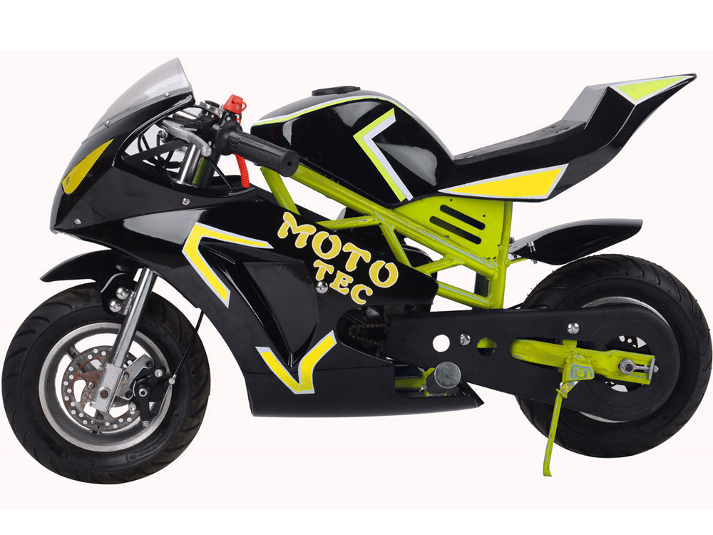 MotoTec Gas Pocket Bike GT 49cc 2-Stroke - Yellow