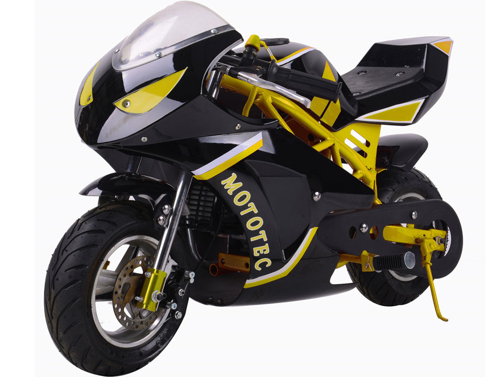 MotoTec Gas Pocket Bike GT 49cc 2-Stroke - Yellow