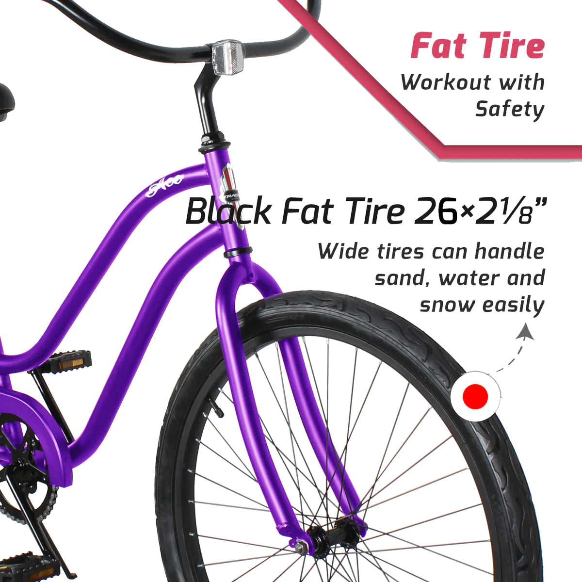 Tracer ACE-F 26" Beach Cruiser Bikes Single Speed for Women