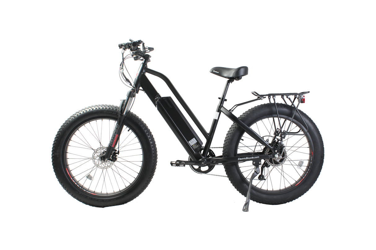 X-Treme Boulderado 48V 17Ah Fat Tire Step-Through Electric Mountain Bicycle 500W Rear Hub Motor 25 mph LiFePO4 Battery