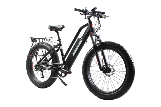 X-Treme Boulderado 48 Volt 10 Amp Fat Tire Step-Through Electric Mountain Bicycle-Black