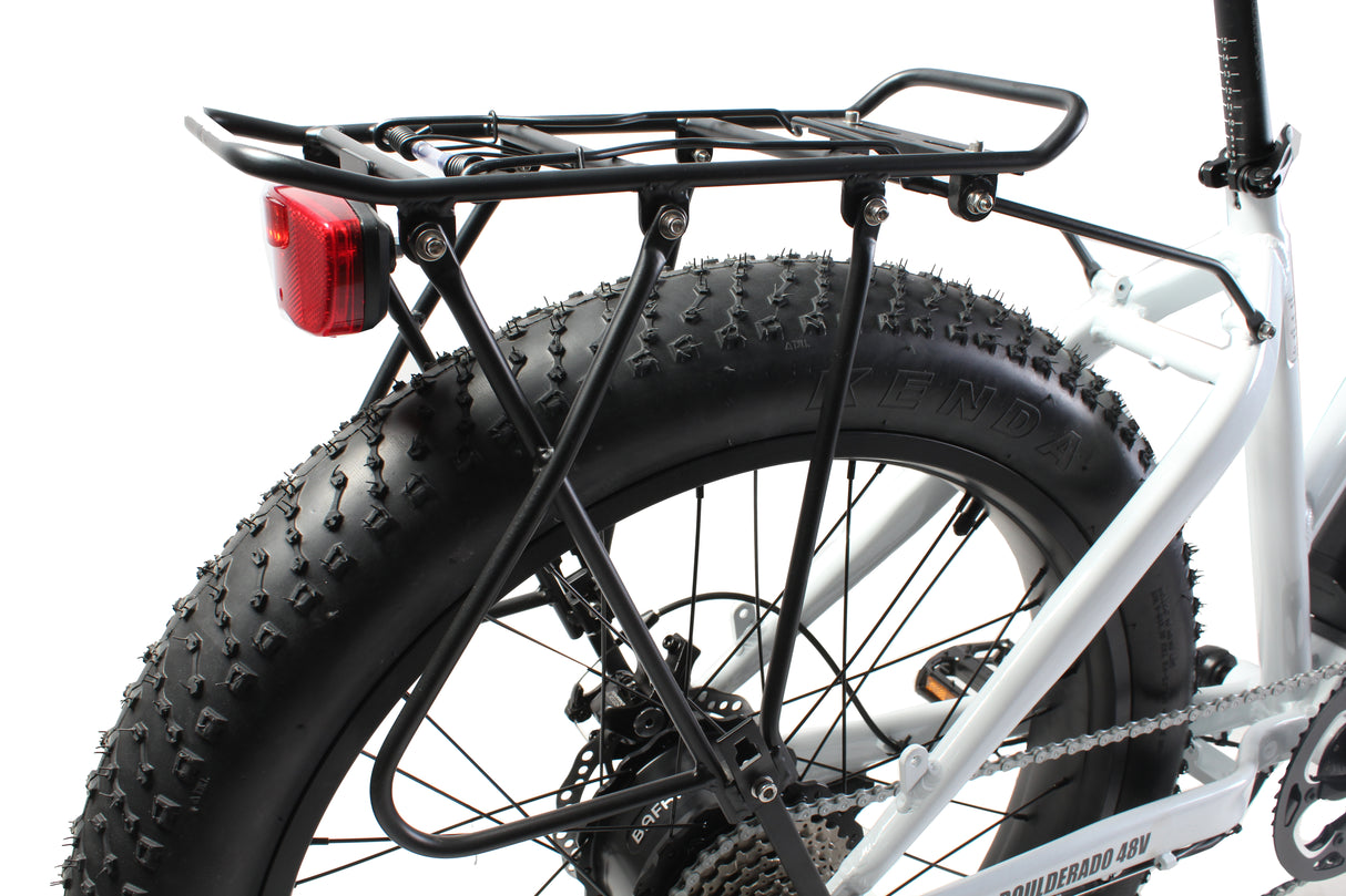 X-Treme Boulderado 48V 17Ah Fat Tire Step-Through Electric Mountain Bicycle 500W Rear Hub Motor 25 mph LiFePO4 Battery