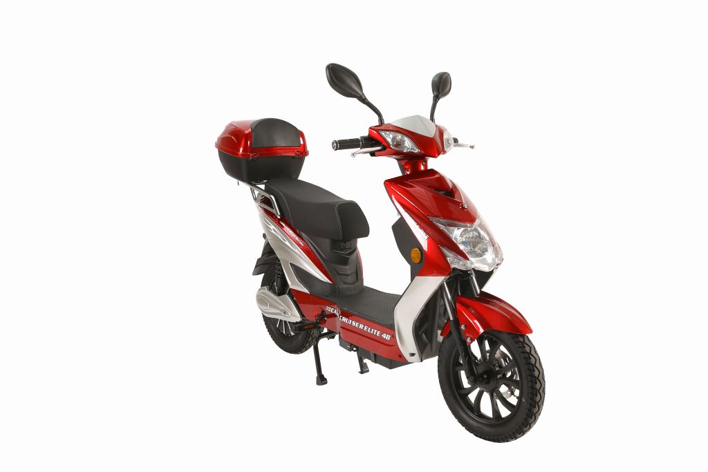 X-Treme Cabo Cruiser Elite 48 Volt Electric Bicycle Scooter-Burgundy