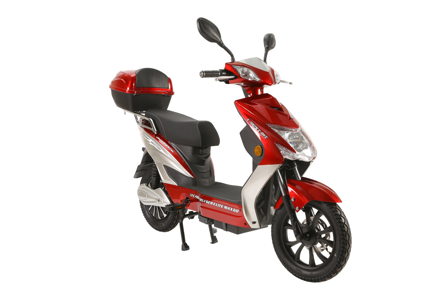 X-Treme Cabo Cruiser Elite Max 60 Volt Electric Bicycle Scooter-Burgundy