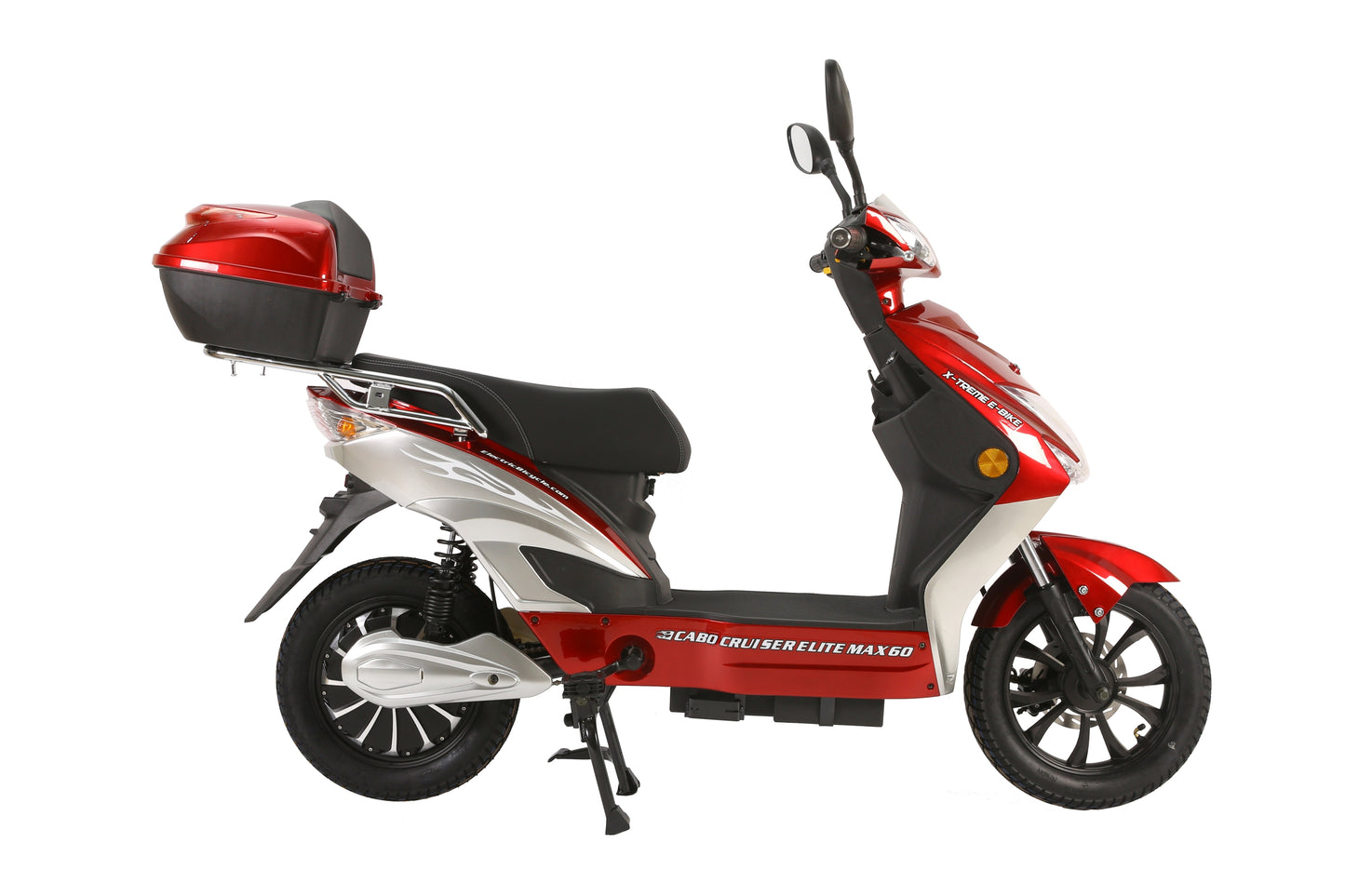 X-Treme Cabo Cruiser Elite Max 60 Volt Electric Bicycle Scooter-Burgundy