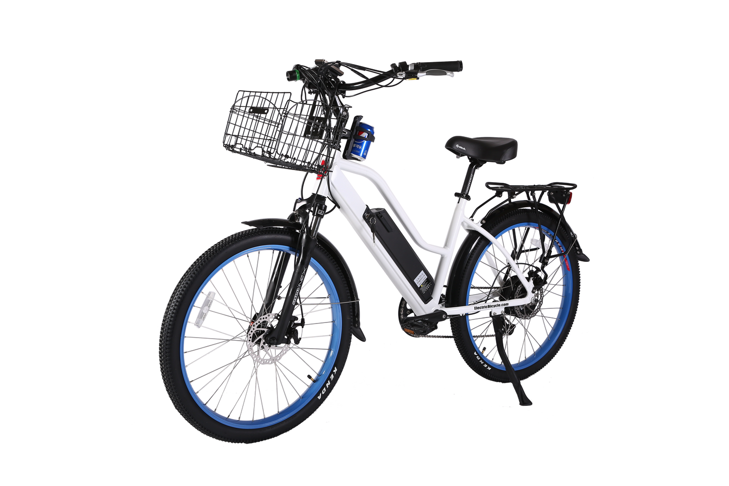 X-Treme Catalina 48 Volt Electric Step-Through Beach Cruiser Bicycle-While White