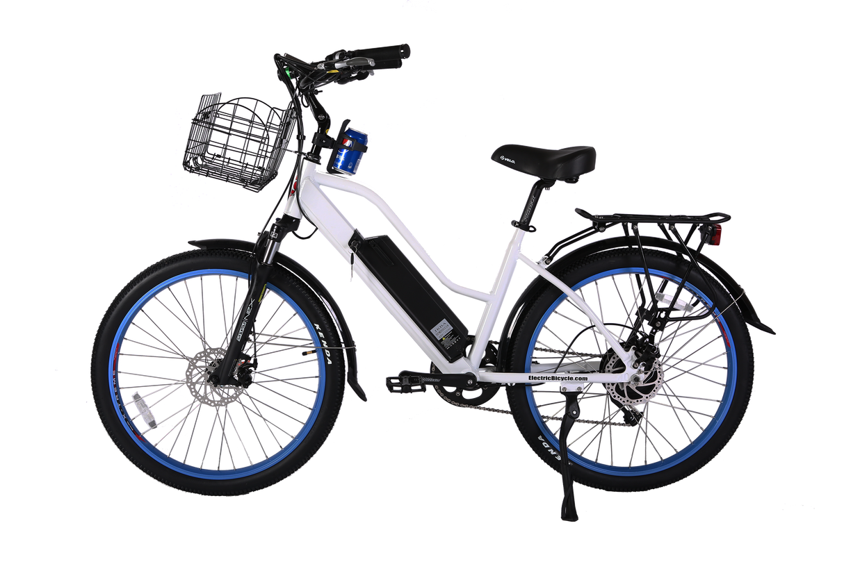 X-Treme Catalina 48V Electric Step-Through Beach Cruiser Bicycle 500W Rear Hub Motor 25 mph 48V 10.4Ah LiFePO4 Battery