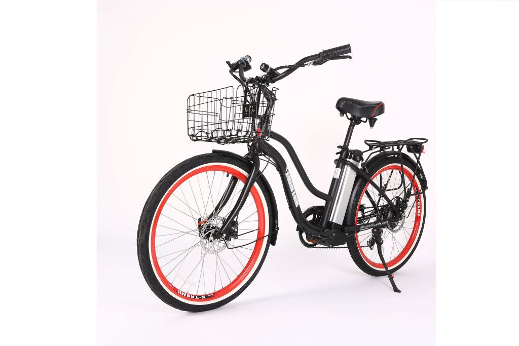X-Treme Malibu Elite 24 Volt Beach Cruiser Electric Bike-Black