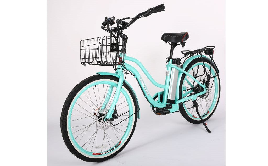 X-Treme Malibu Elite 24 Volt Beach Cruiser Electric Bike-Mint Green