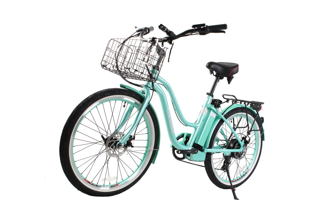 X-Treme Malibu Elite Max 36 Volt Beach Cruiser Electric Bike - Mint Green | Bike Lovers USA