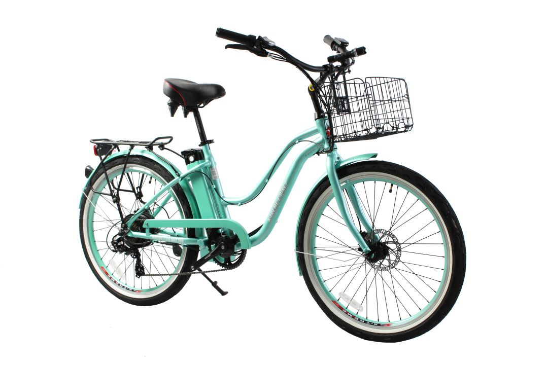X-Treme Malibu Elite Max 36 Volt Beach Cruiser Electric Bike - Mint Green | Bike Lovers USA