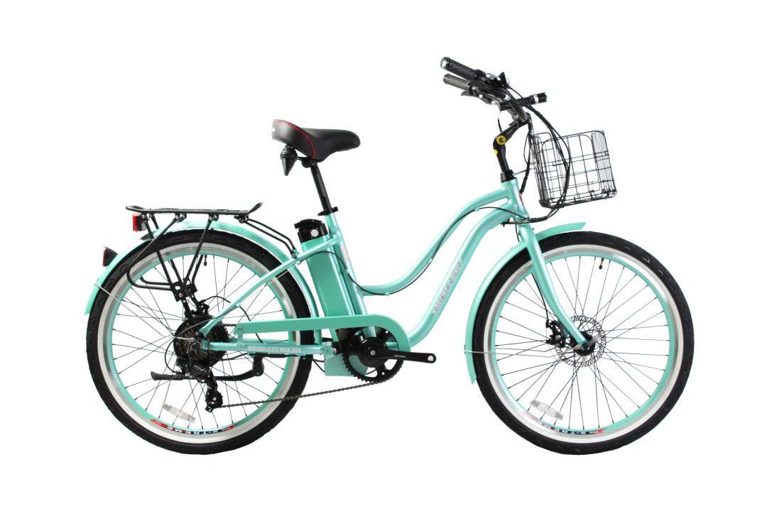 X-Treme Malibu Elite Max 36 Volt Beach Cruiser Electric Bike - Mint Green | Bike Lovers USA