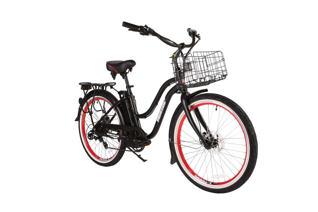 X-Treme Malibu Elite Max 36 Volt Beach Cruiser Electric Bike - Black | Bike Lovers USA
