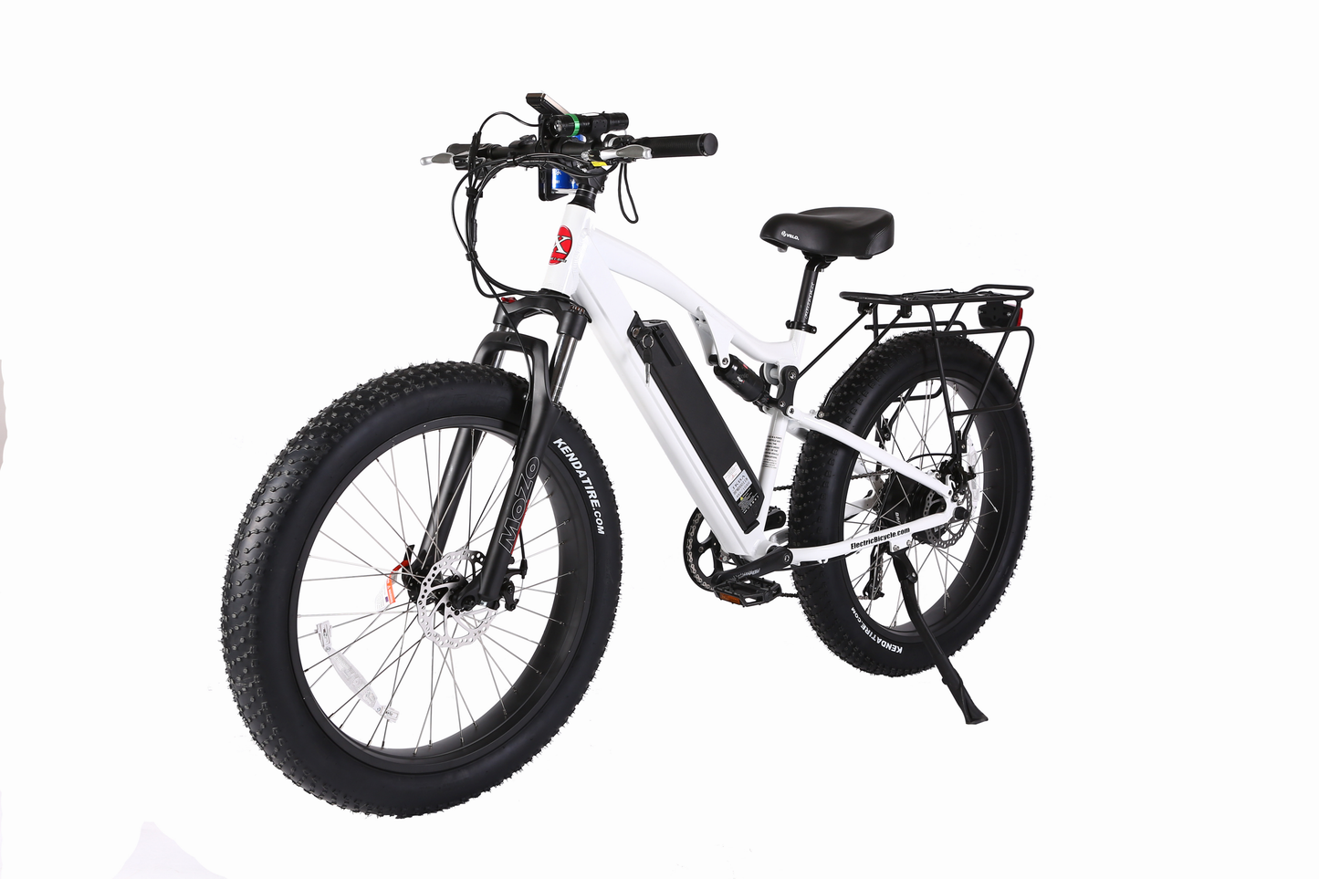 X-Treme Rocky Road 48 Volt 10 Amp Fat Tire Electric Mountain Bicycle-Metallic White