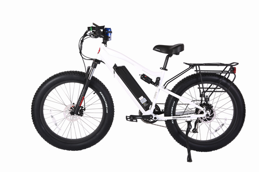 X-Treme Rocky Road 48 Volt 10 Amp Fat Tire Electric Mountain Bicycle-Metallic White