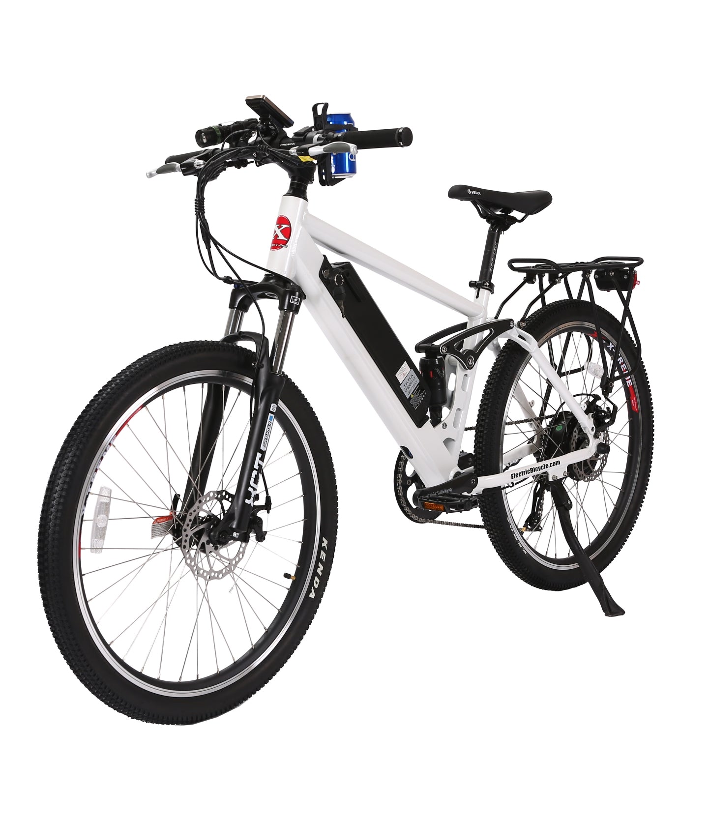 X-Treme Rubicon 48 Volt Electric Mountain Bicycle-Metallic White