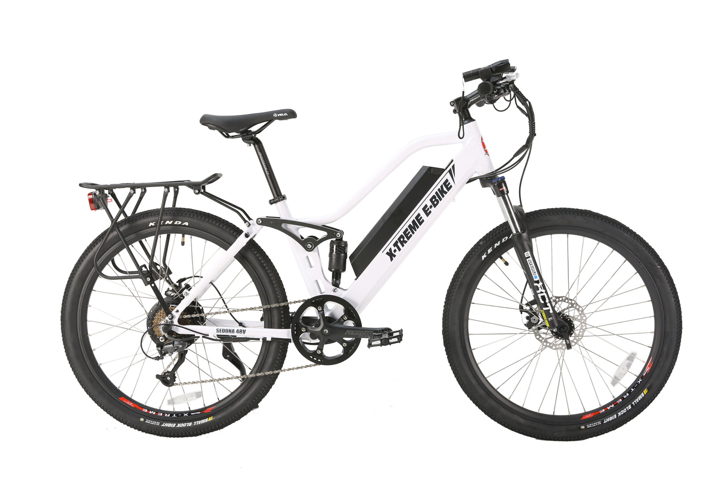 X-Treme Sedona 48 Volt Electric Step-Through Mountain Bicycle-Metallic White