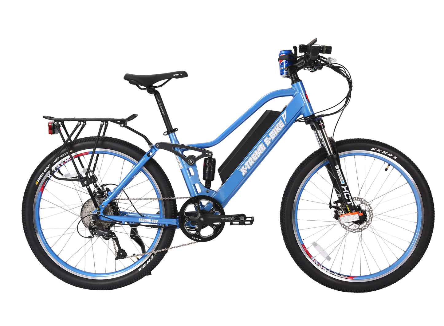 X-Treme Sedona 48 Volt Electric Step-Through Mountain Bicycle-Baby Blue