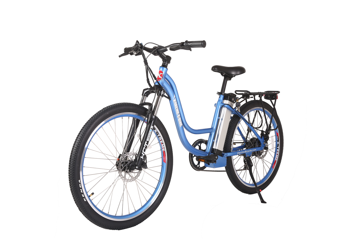X-Treme Trail Climber Elite 24 Volt Electric Mountain Bike-Baby Blue
