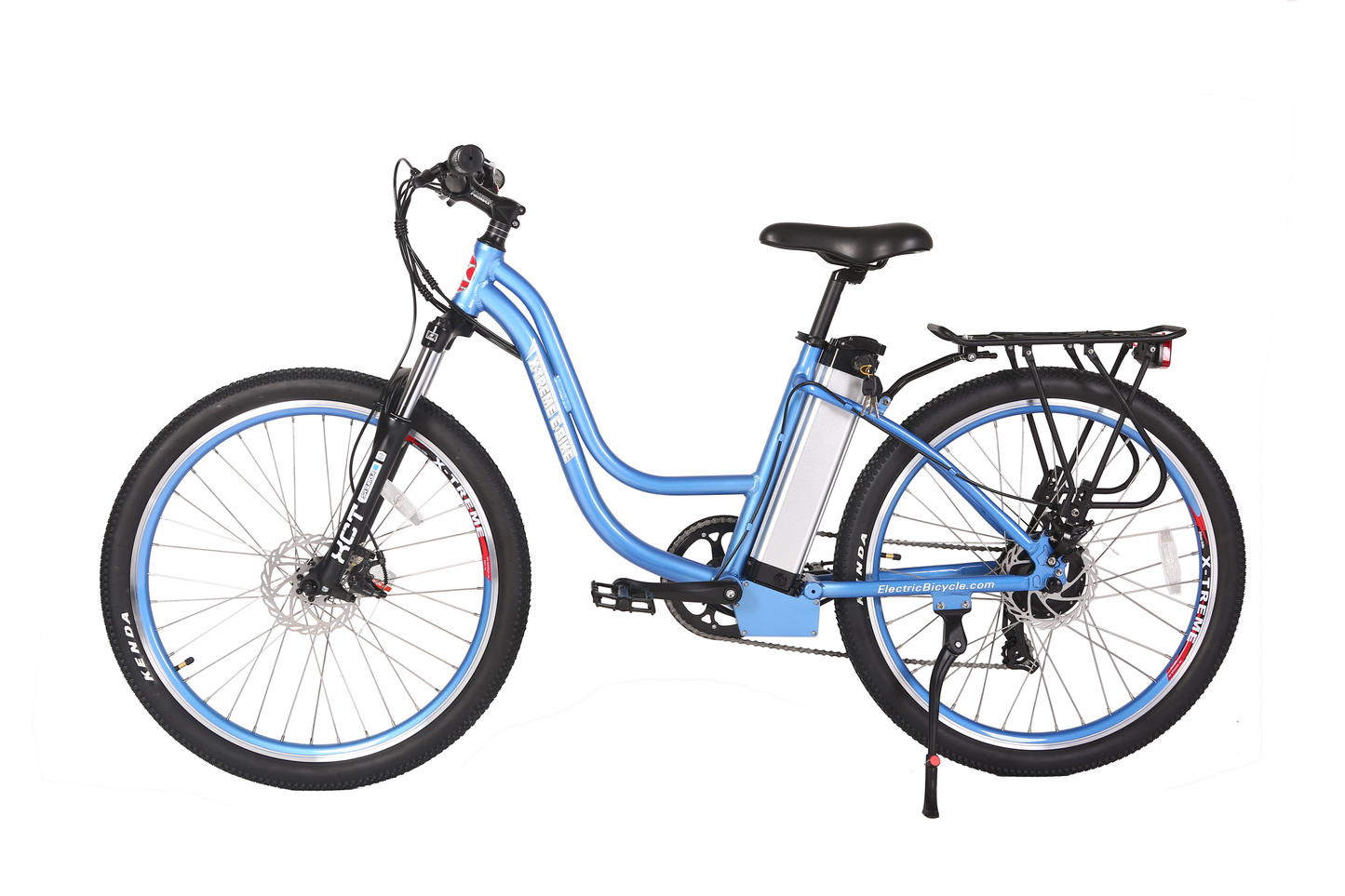 X-Treme Trail Climber Elite 24 Volt Electric Mountain Bike-Baby Blue