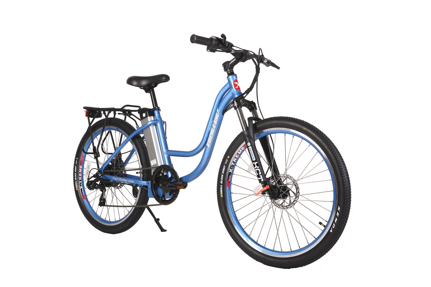 X-Treme Trail Climber Elite 24 Volt Electric Mountain Bike-Baby Blue