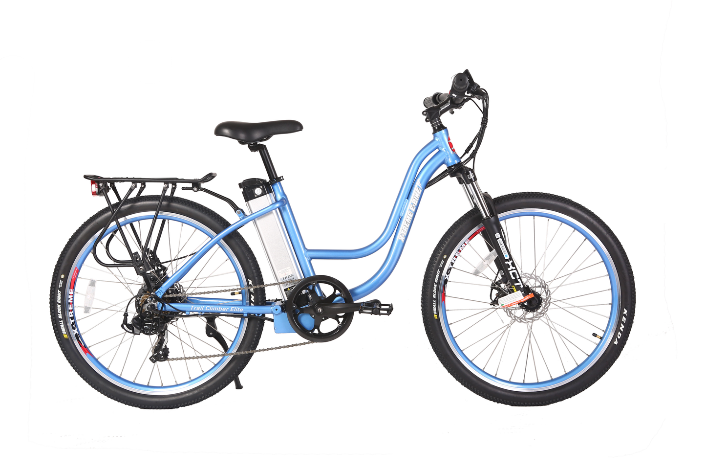 X-Treme Trail Climber Elite 24 Volt Electric Mountain Bike-Baby Blue