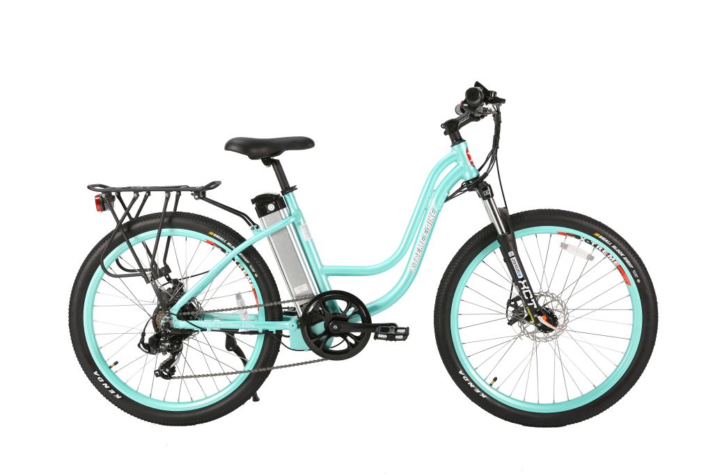 X-Treme Trail Climber Elite 24 Volt Electric Mountain Bike-Mint Green