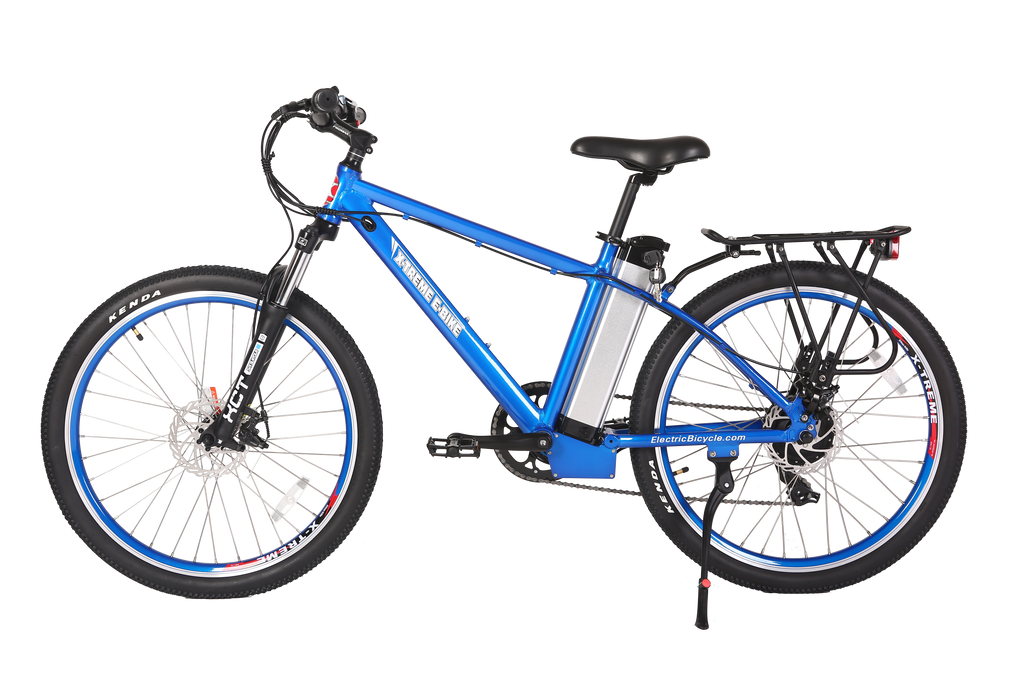 X-Treme Trail Maker Elite 24 Volt Electric Mountain Bike-Metallic Blue