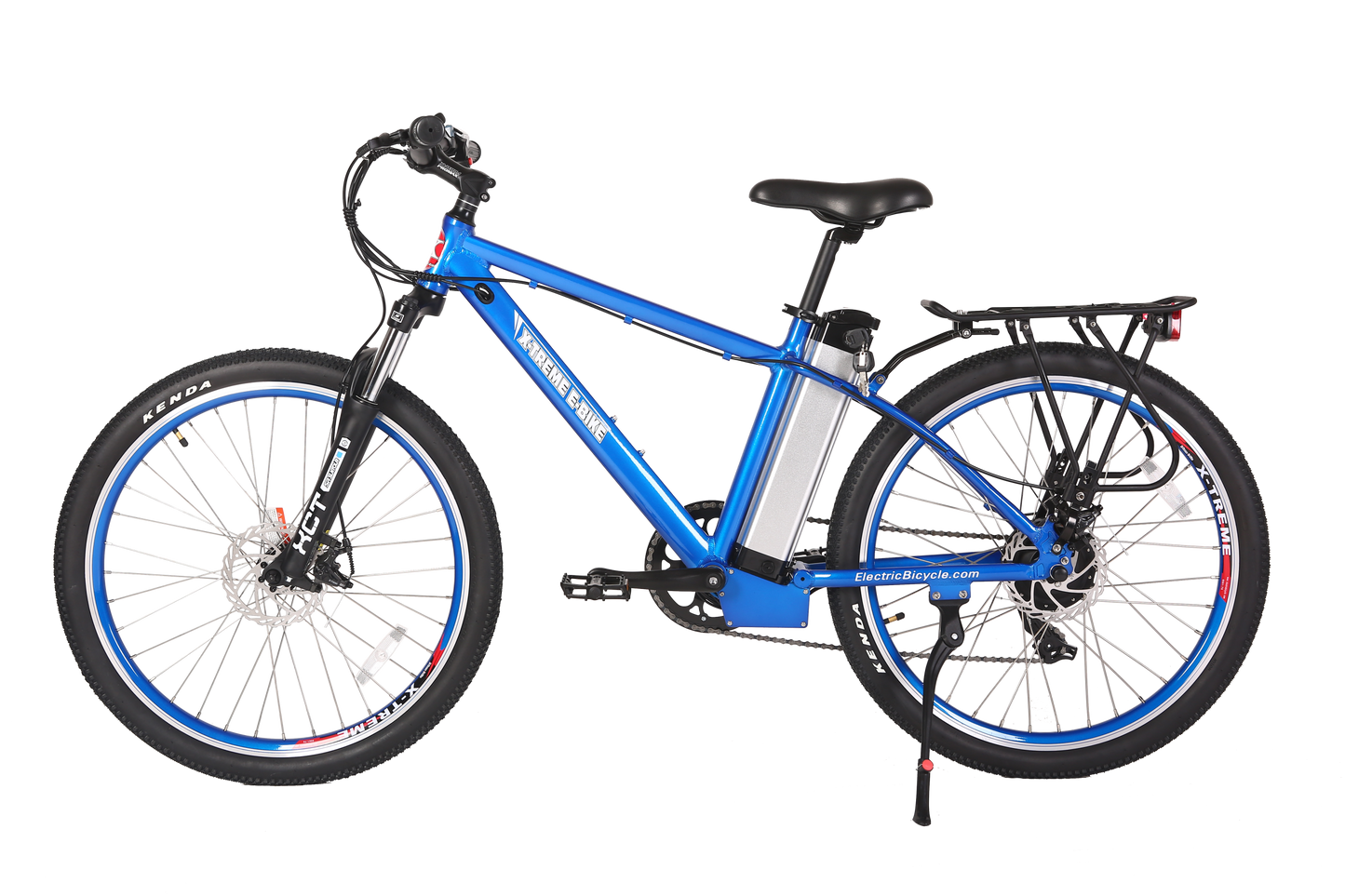 X-Treme Trail Maker Elite 24 Volt Electric Mountain Bike-Metallic Blue