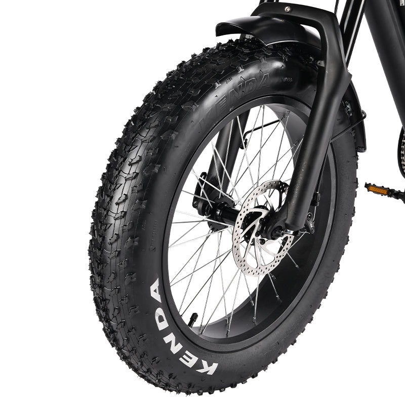 HM-1 Fat Tire Moped Style Electric Bike - Black