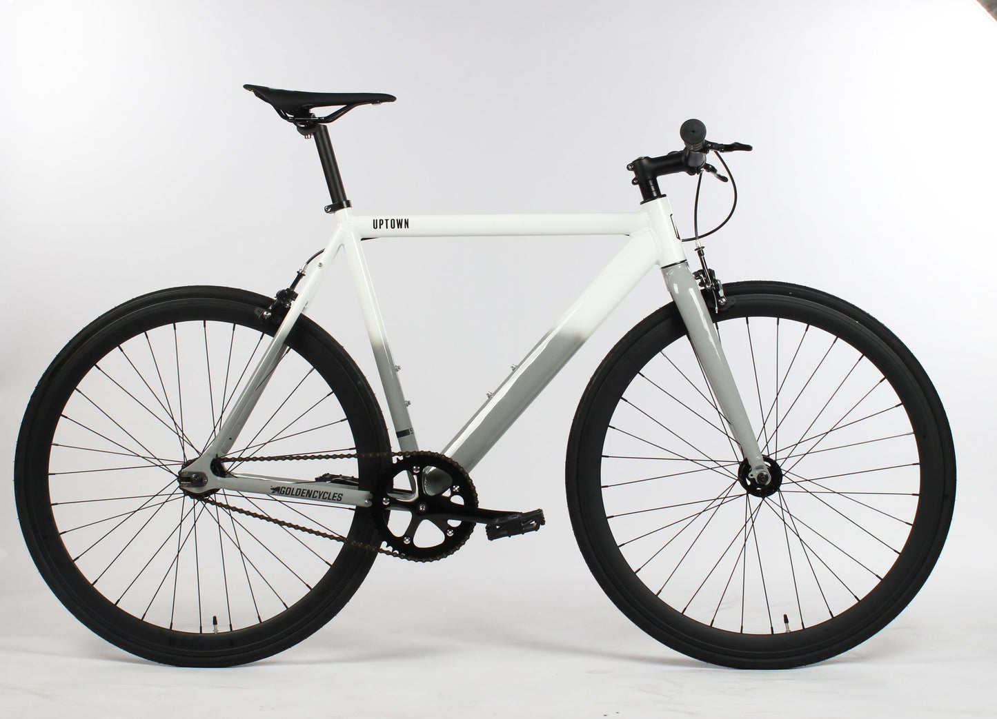 Golden Cycles - Uptown - White Grey | Single Speed Road Bike | Single Speed Cycle | Fixed Gear Bike | Fixie Bike | Affordable Cycle | Track Bike | Golden Cycles | Bike Lover USA
